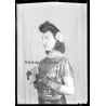 Fashion Study: Elegant Woman In Glitter Top*2 / Gloves & Clutch (Vintage Negative 18 X 13CM ~1930s/1940s)