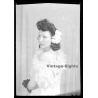 Fashion Study: Elegant Woman In Spectacular White Feather Dress*3 (Vintage Negative 18 X 13CM ~1930s/1940s)