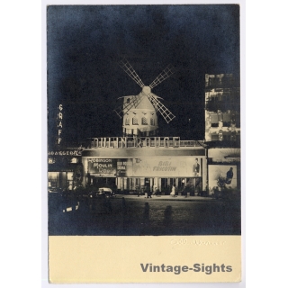 Albert Monier / Paris: Le Moulin Rouge (Vintage RPPC 1956)