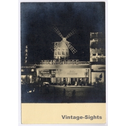 Albert Monier / Paris: Le Moulin Rouge (Vintage RPPC 1956)