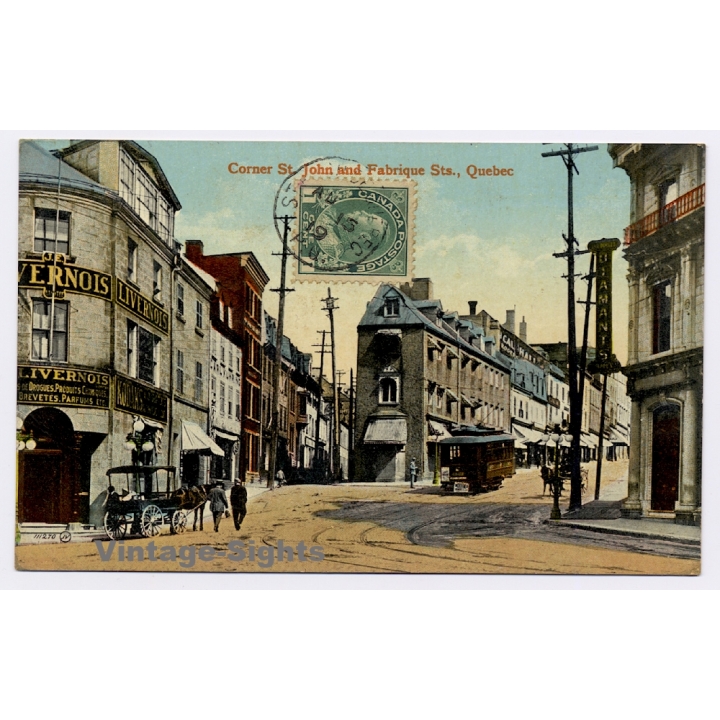 Quebec / Canada: Corner St. John And Fabrique Streets (Vintage PC 1919)