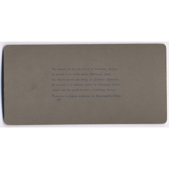 Sweden: New Market at Jönköping (Vintage Stereoscopic Photo 1900s)