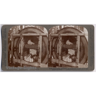 Butter Churn In An American Diary (Vintage Stereoscopic Photo 1900s)