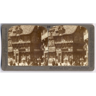 Hildesheim / Germany: Pfeilerhaus - Old Timber House (Vintage Stereoscopic Photo 1900s)