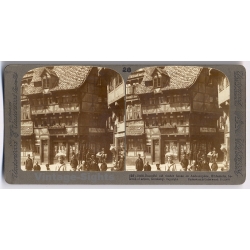 Hildesheim / Germany: Pfeilerhaus - Old Timber House (Vintage Stereoscopic Photo 1900s)