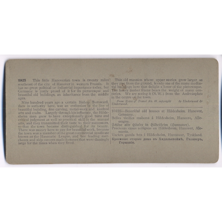 Hildesheim / Germany: Pfeilerhaus - Old Timber House (Vintage Stereoscopic Photo 1900s)