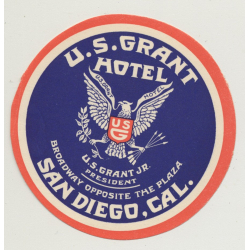 U.S. Grant Hotel - San Diego / USA (Vintage Luggage Label)