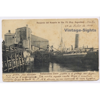 Rosario de Santa Fé / Argentina: Embarcadero Davis (Vintage PC 1909)