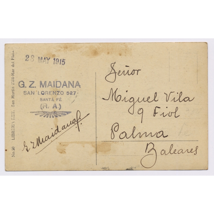 Mar Del Plata / Argentina: Alrededores del Club (Vintage Stereoscopic RPPC 1915)