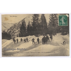 Vallée de l'Ubaye: Skieurs Chasseur Alpins - Environs de Lans (Vintage PC 1914)