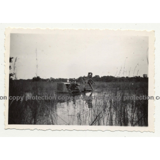 Gabenge - Bolobo / Congo: Big Dredge At Work *4 / Water Pipe (Vintage Photo B/W 1946)