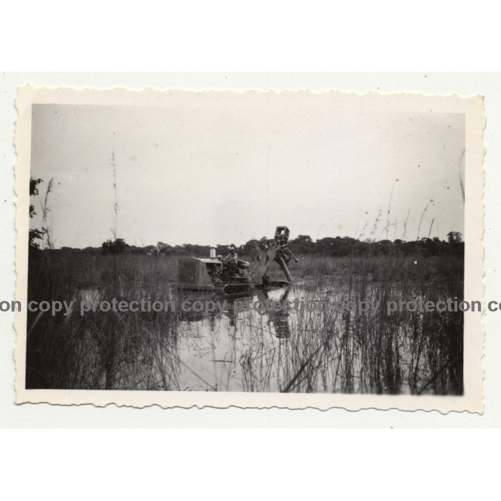 Gabenge - Bolobo / Congo: Big Dredge At Work *4 / Water Pipe (Vintage Photo B/W 1946)
