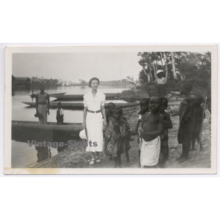 Belgian Congo: Princess Lilian Of Belgium During Visit*1 (Vintage Photo ~1955)