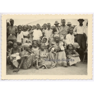 Belgian Congo: Tribal Chief & His Wives / Ethnic (Vintage Photo ~1930s/1940s