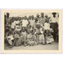 Belgian Congo: Tribal Chief & His Wives / Ethnic (Vintage Photo ~1930s/1940s