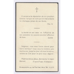 Condolence Card: Charles-Florent Thiébaut - Reg. Carabiniere Prince Baudouin (Vintage Photo 1940)