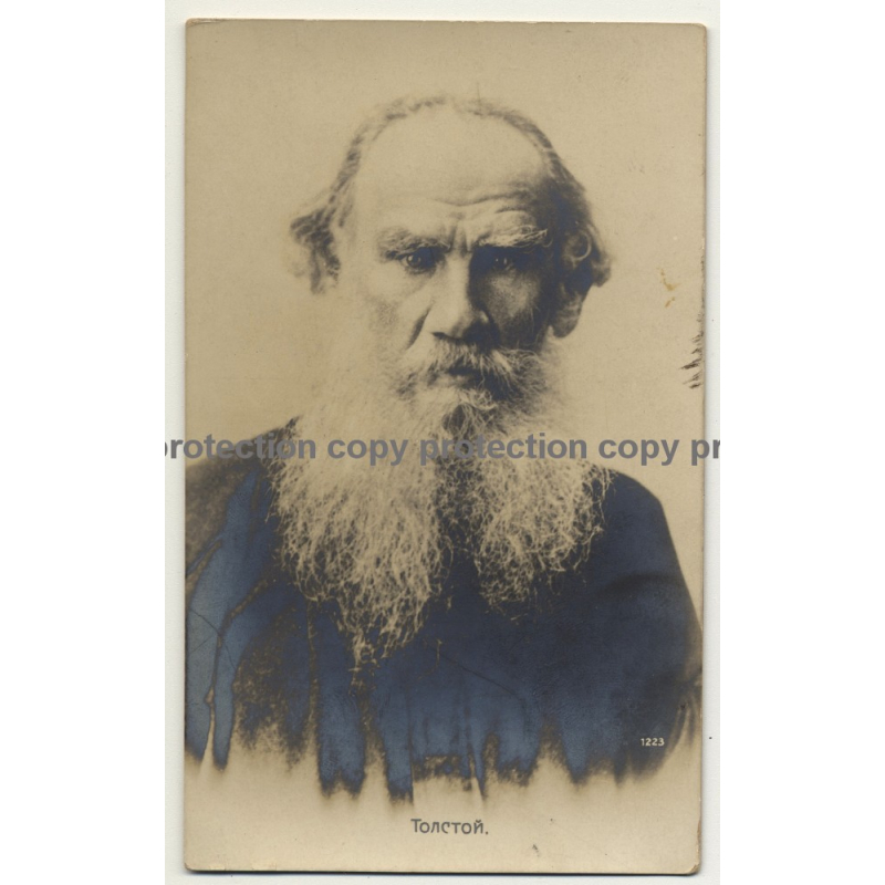 Portrait Of León Tolstói (Rare Vintage RPPC Gelatin Silver Photo ~1900)