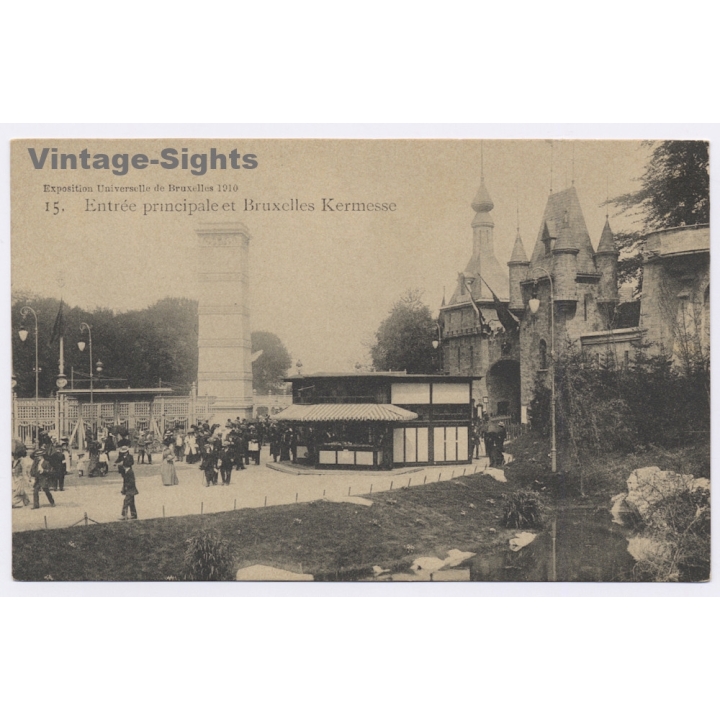 Belgium: Entrée Principale Et Bruxelles Kermesse (Vintage RPPC ~1900s)