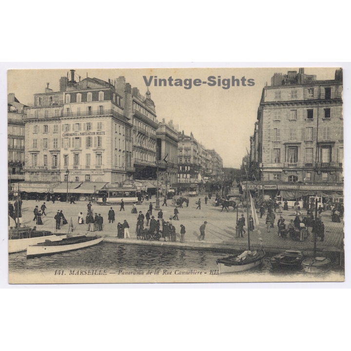 Marseille: Panorama de la Rue Canebrière (Vintage PC ~1900s/1910s)