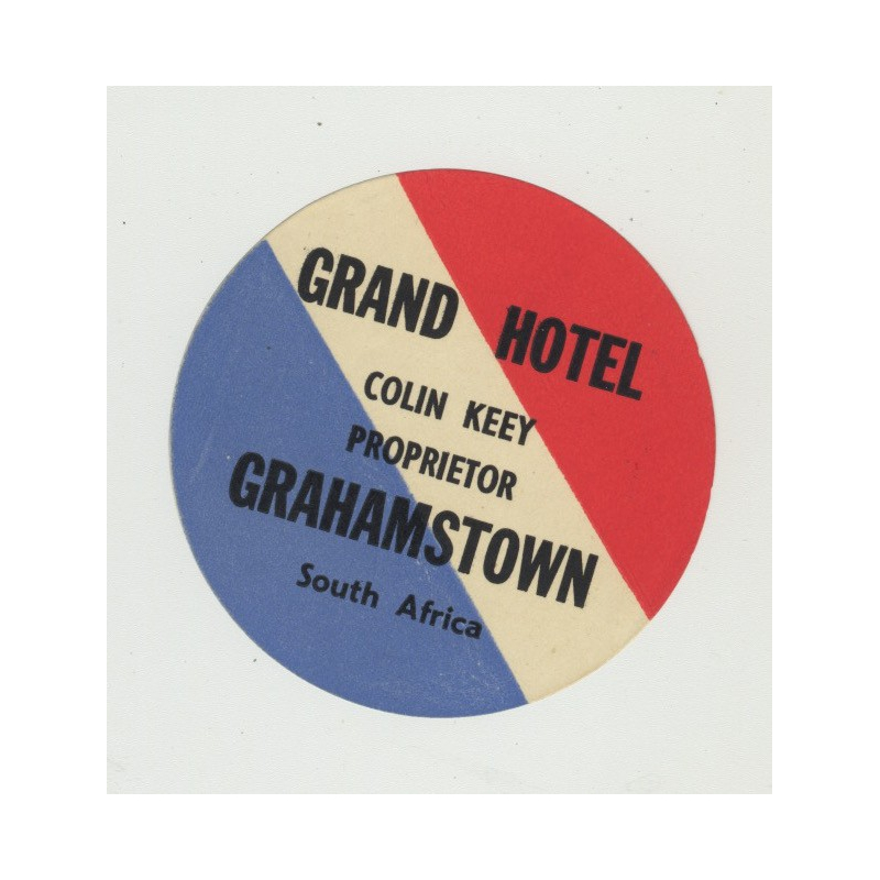 Grand Hotel - Grahamstown / South Africa (Vintage Luggage Label)