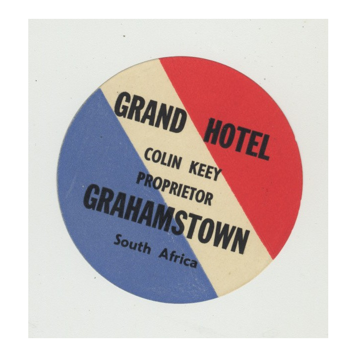 Grand Hotel - Grahamstown / South Africa (Vintage Luggage Label)