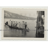 Congo / Africa: Colonial Masters On Dugout / Lake (Vintage Photo B/W ~1930s/1940s)