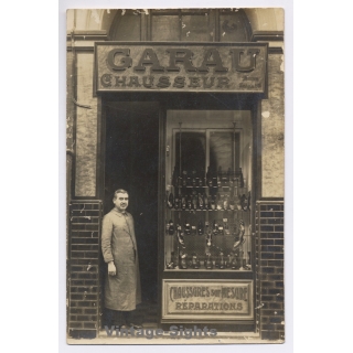 Shoemaker: Garau Chausseur Sur Mesure / Shopfront (Vintage RPPC ~1910s)