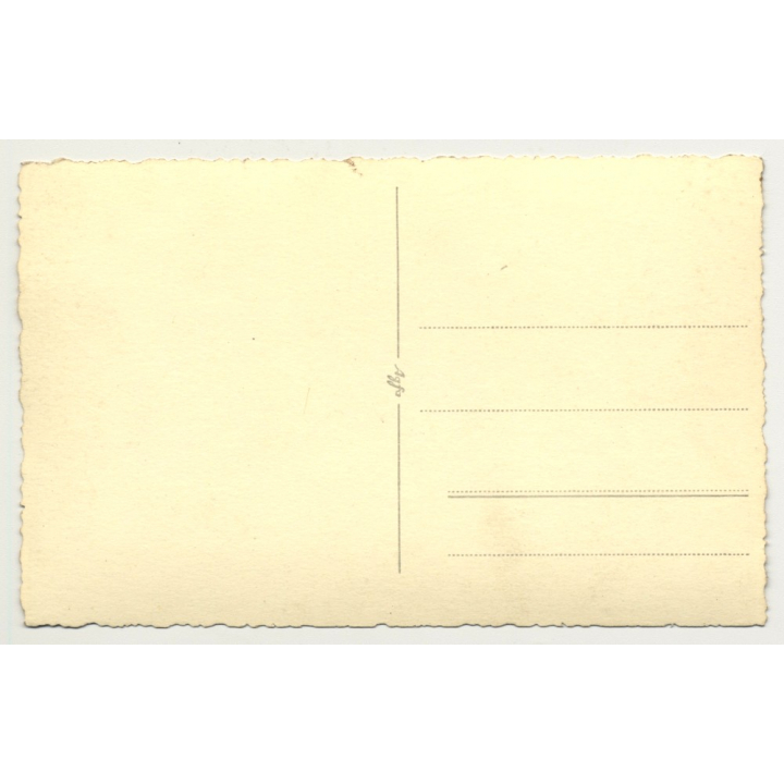 Charlie Chaplin Puppet? And Maid / Theater Scene (Vintage RPPC Agfa ~ 1950s)