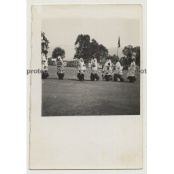 Congo / Africa: Tribal Warriors In Ceremonial Dress (Vintage Photo B/W ~1930s/1940s)