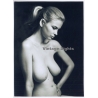 Artistic Erotic Study: Upper Body Of Pensive Blonde Nude With Ponytail (Large Digital Photo 27x20 CM ~2000s)