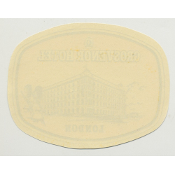 Grosvenor Hotel - London / Great Britain (Vintage Luggage Label)
