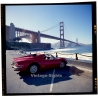 Ferrari Dino 264 GTS In Front Of Golden Gate Bridge*2 (Vintage Diapositive ~1970s/1980s)
