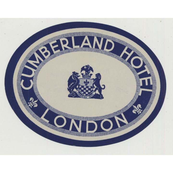 Cumberland Hotel - London / Great Britain (Vintage Luggage Label ~1940s)