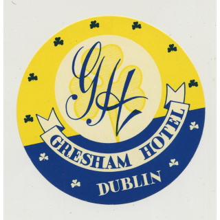 Gresham Hotel - Dublin / Ireland (Vintage Luggage Label ~1940s)
