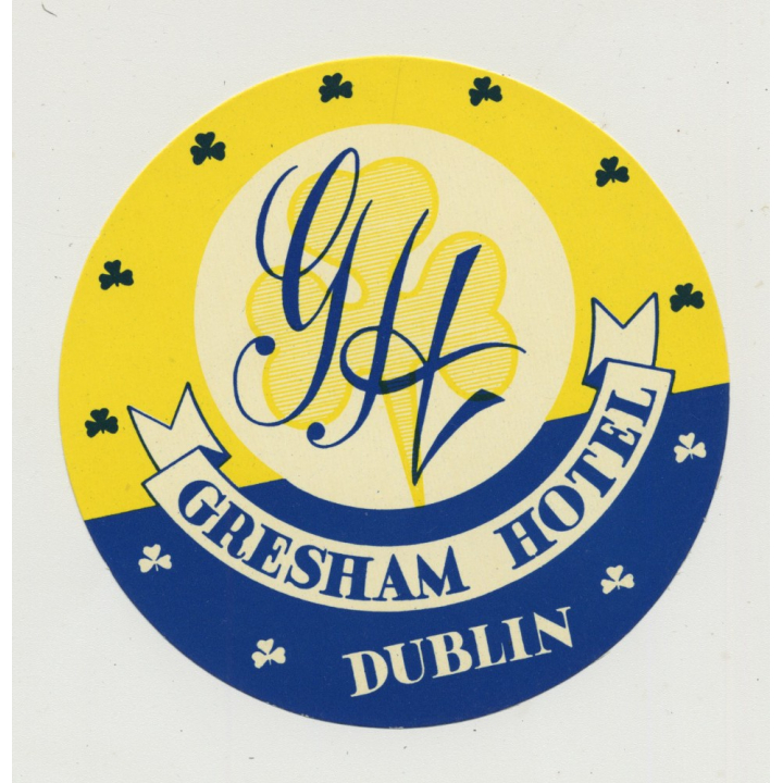 Gresham Hotel - Dublin / Ireland (Vintage Luggage Label ~1940s)