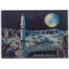 Space Rocket / Moon Landing (Vintage 3D Lenticular PC ~1970s/1980s)