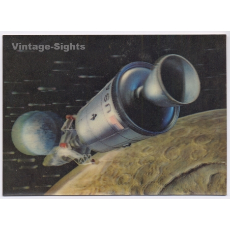Nasa: Apollo - Rocket In Space (Vintage 3D Lenticular PC ~1970s/1980s)