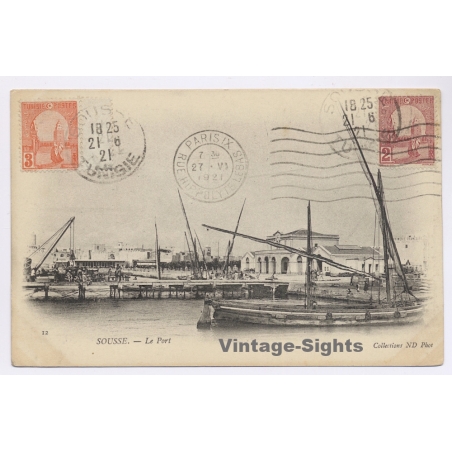 Sousse / Tunisa: Le Port - Voilier (Vintage PC 1921)