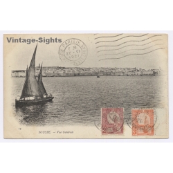Sousse / Tunisa: Vue Génèrale - Voilier (Vintage PC 1921)