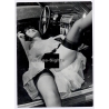 Erotic Study By R. Seufert: Semi Nude Pin-Up Relaxes In Oldtimer Cabrio (Vintage Photo ~1950s/1960s)