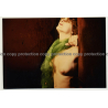 Upper Half Of Petite Nude In Front Of Steel Wall / Nude Art (Vintage Photo DDR ~1980s)