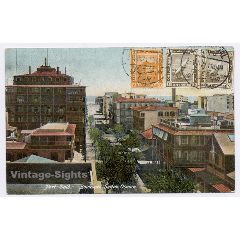 Port Said / Egypt: Boulevard Sultan Osman (Vintage PC 1921)