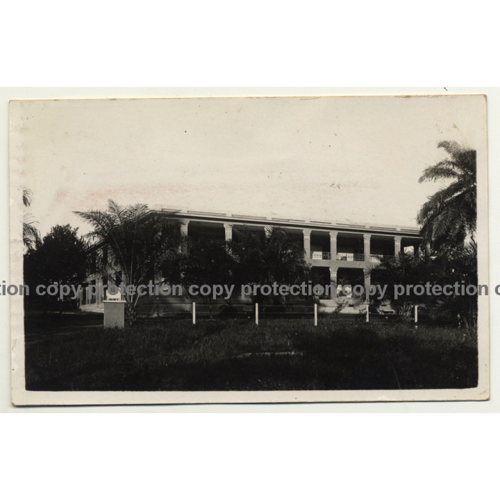 Port Franqui - Llebo / Congo: Hotel De Palmes (Vintage RPPC B/W 1934)