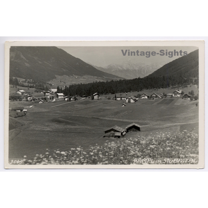 Kampl im Stubaital / Tirol: Panorama View (Vintage RPPC ~1940s)