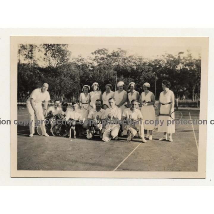 Elisabethville / Congo: Players Of B.C.K. On Tennis Court *1 (Vintage Photo B/W 1934)