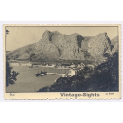 Omis / Croatia: Partial View - Port - Steamer (Vintage RPPC 1936)