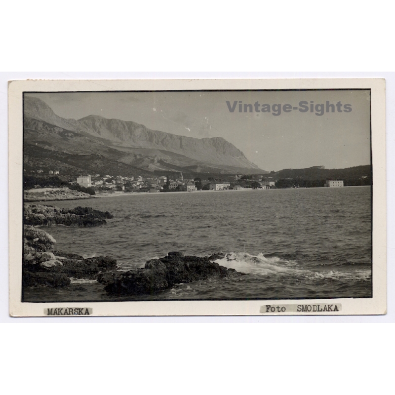 Makarska / Croatia: Panorama View - Coast (Vintage RPPC 1933)