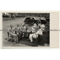 Congo / Africa: Colonial High Society At Picnic / Oldtimers (Vintage RPPC B/W ~1930s)