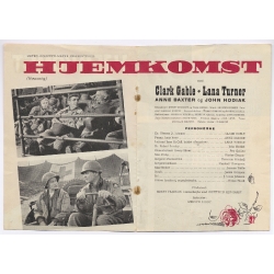 Clark Gable & Lana Turner in 'Homecoming' (Vintage Norwegian Movie Program 1948)