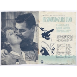 Clark Gable & Greer Garson in 'Adventure' (Vintage Danish Movie Program 1945)